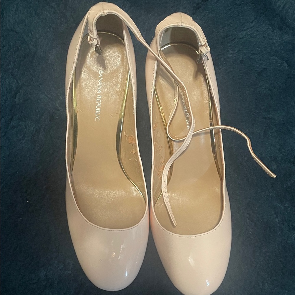 Banana Republic Pale Blush Patent Ankle-Strap Pumps